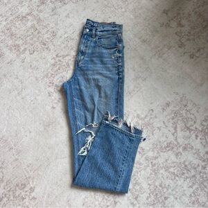 American Eagle Highest Rise Baggy Straight Distressed Jeans| Women’s 2 Regular |